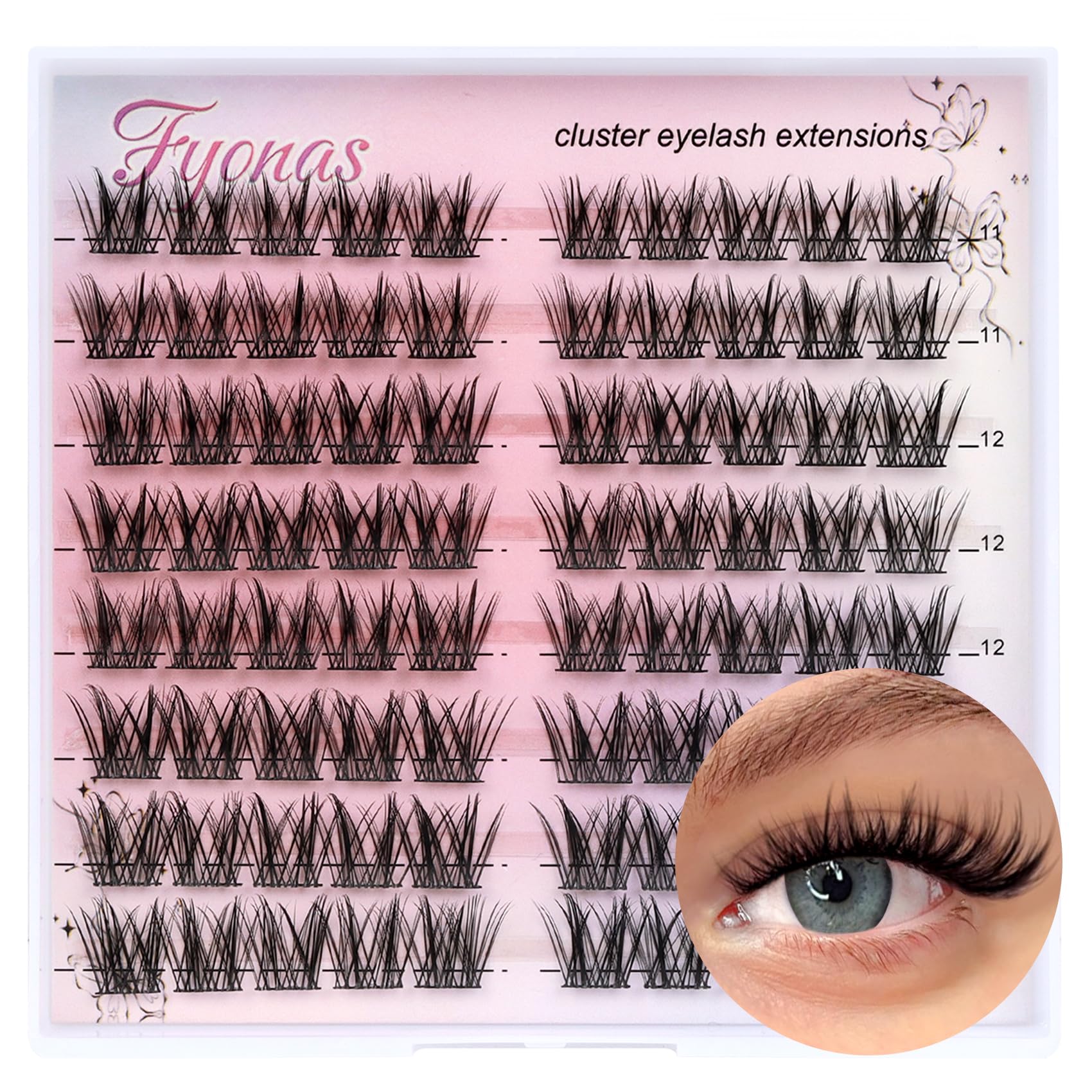 Fyonas Wispy Lash Clusters natural 11-13mm for everyday light wear
