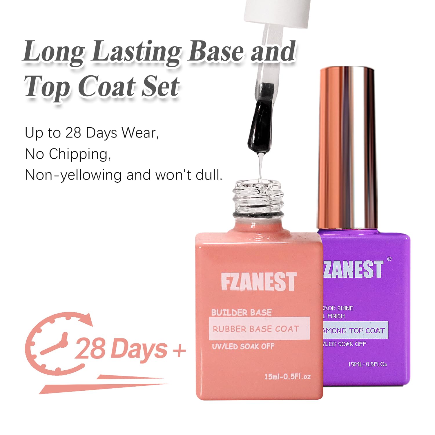 FZANEST base gel application on nails boosts strength.