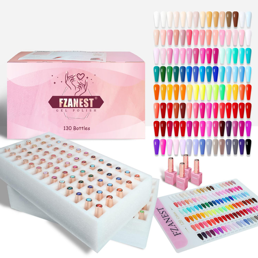 FZANEST gel nail polish set in a full color range for versatile salon-ready nails