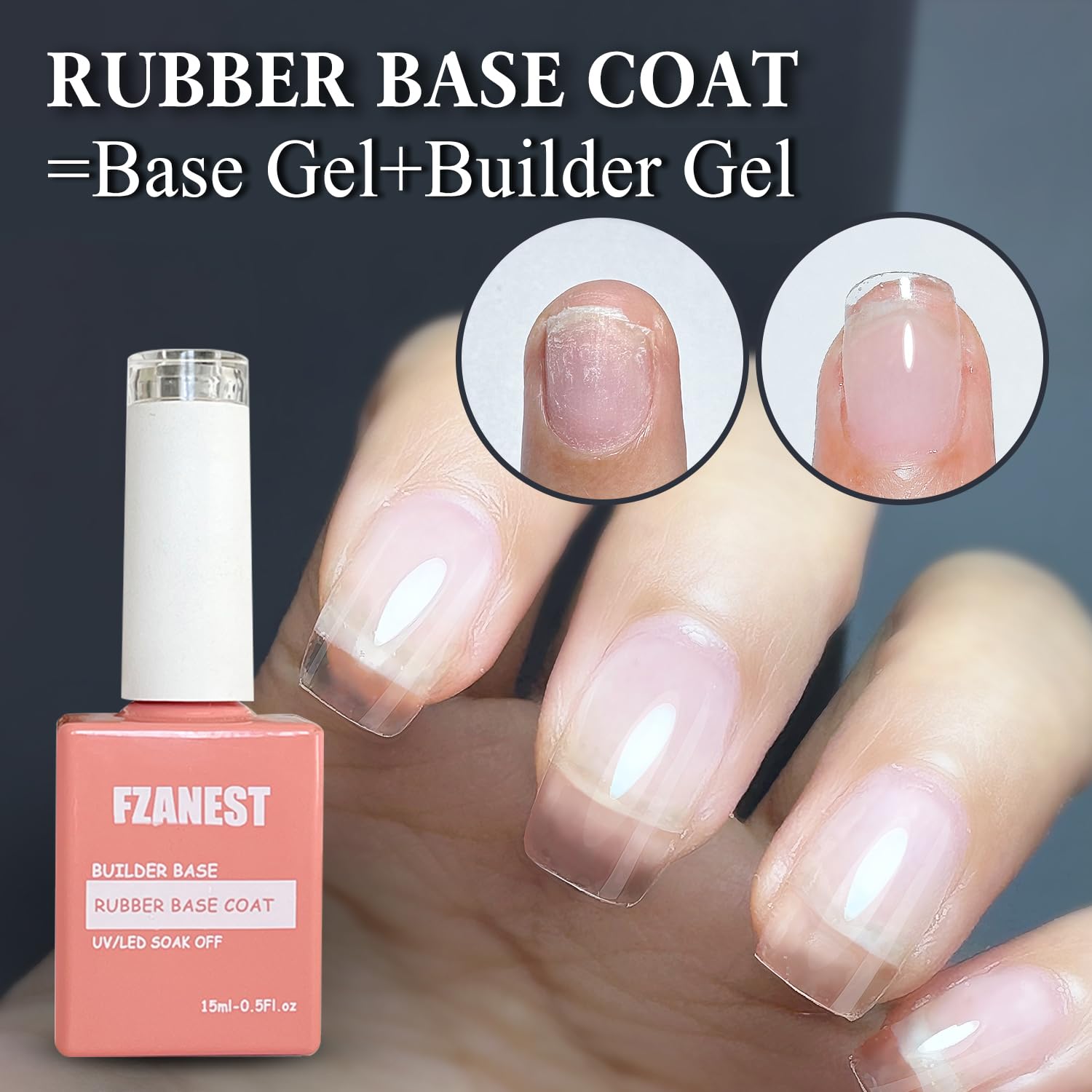 FZANEST nail strengthener provides sturdy base for wear.