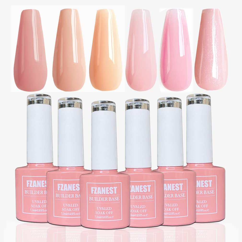 FZANEST rubber base gel bottle for a smooth foundation on natural nails.