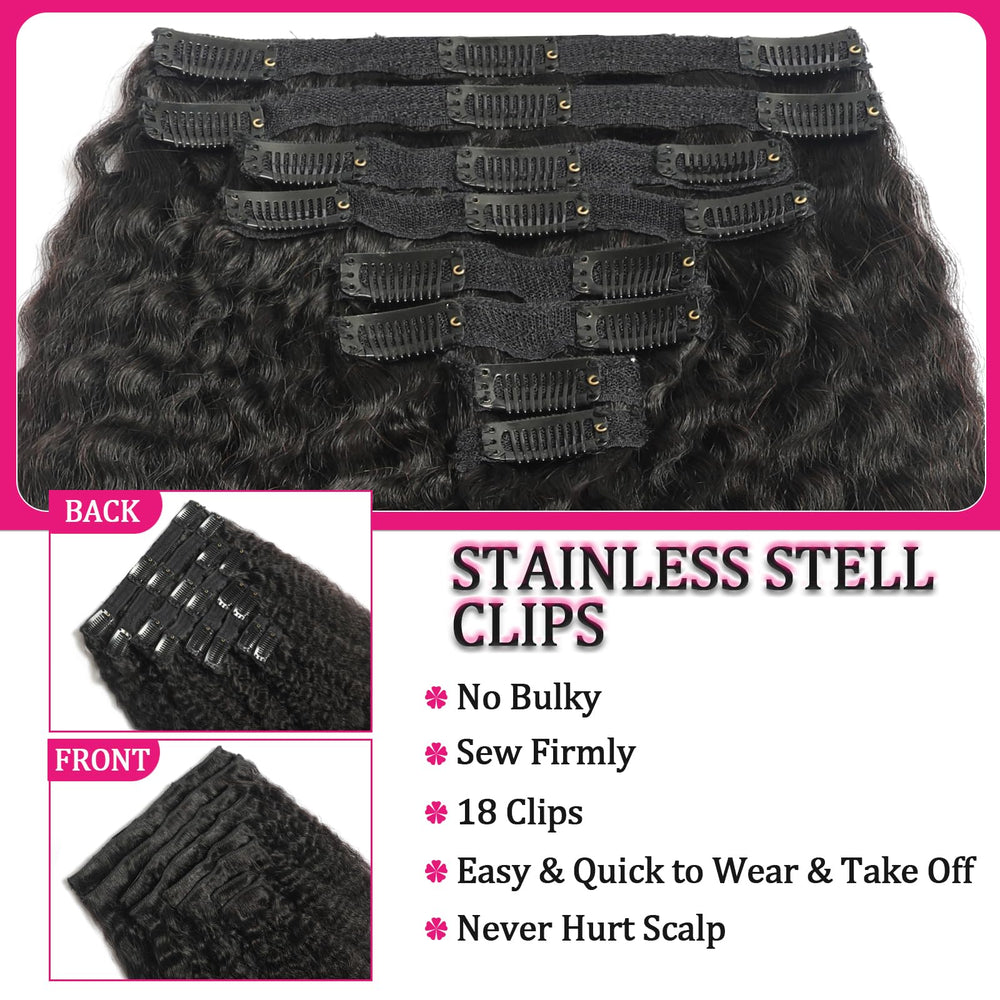 FZV model wearing clip-in extensions for instant length and volume.
