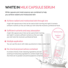 G9SKIN White In Milk Capsule Serum packaging 50ml emphasizing daily use.