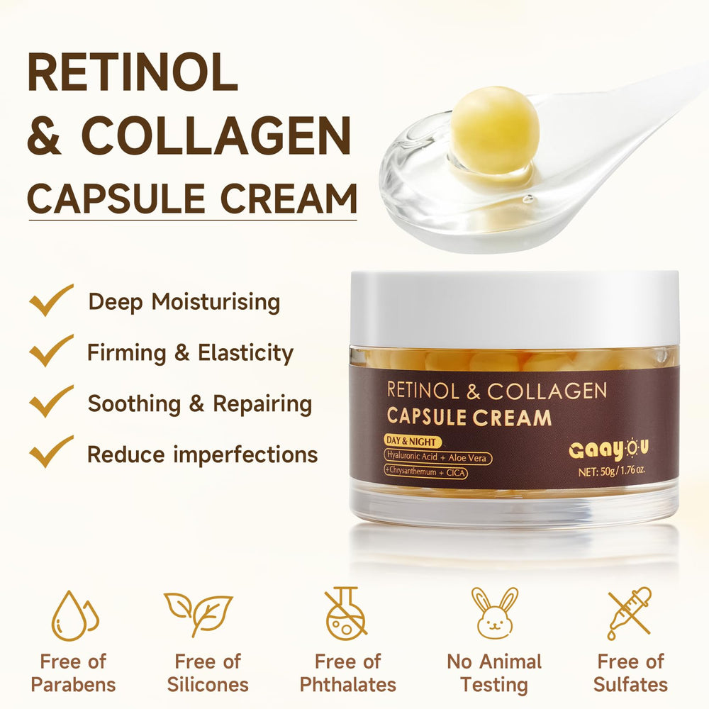 Gaayou Deep Retinol Capsule Cream application scene supports lightweight layering morning or night