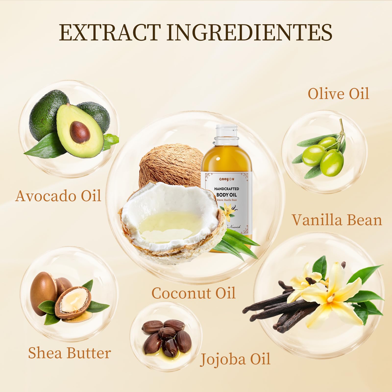 Gaayou Vanilla Bean Oil on skin provides light moisture and fragrance.