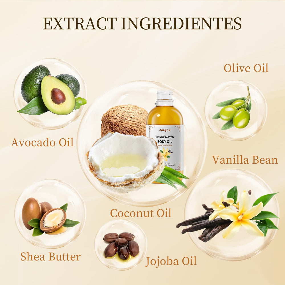 Gaayou Vanilla Bean Oil on skin provides light moisture and fragrance.