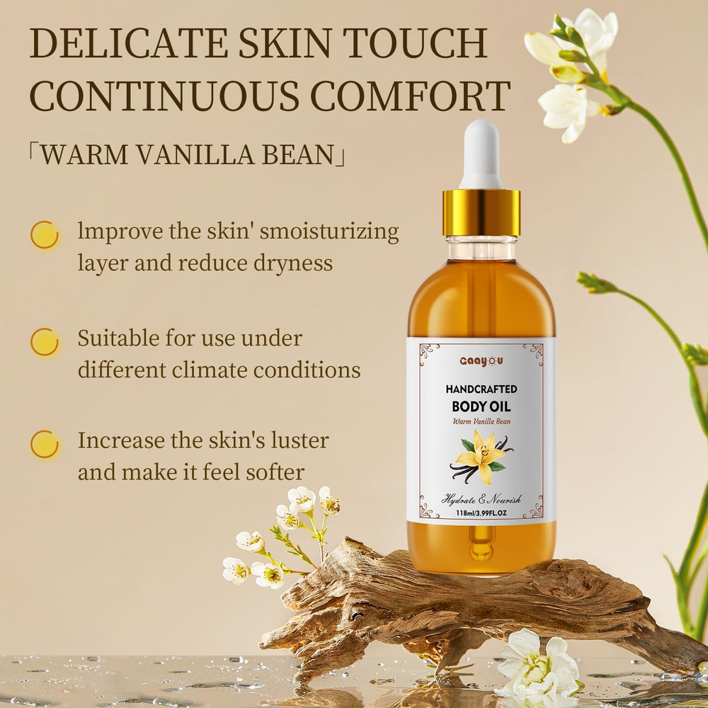 Gaayou Warm Vanilla Bean Oil dropper enables precise daily application.
