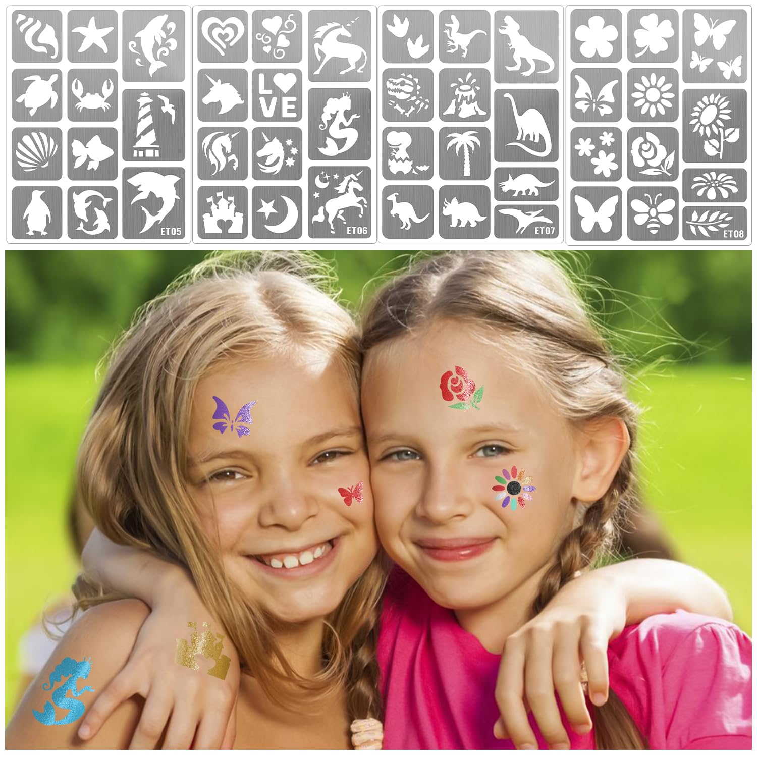 Gabizafia flowers stencil provides playful floral accents at parties.