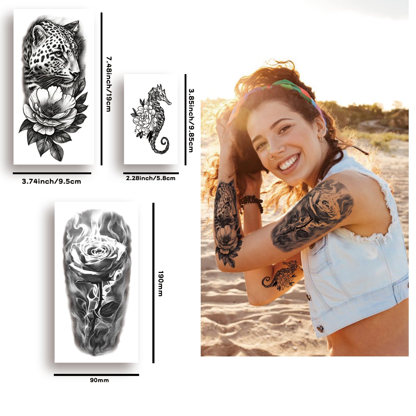 Gabizafia safe, skin-friendly temporary tattoos suitable for all ages.