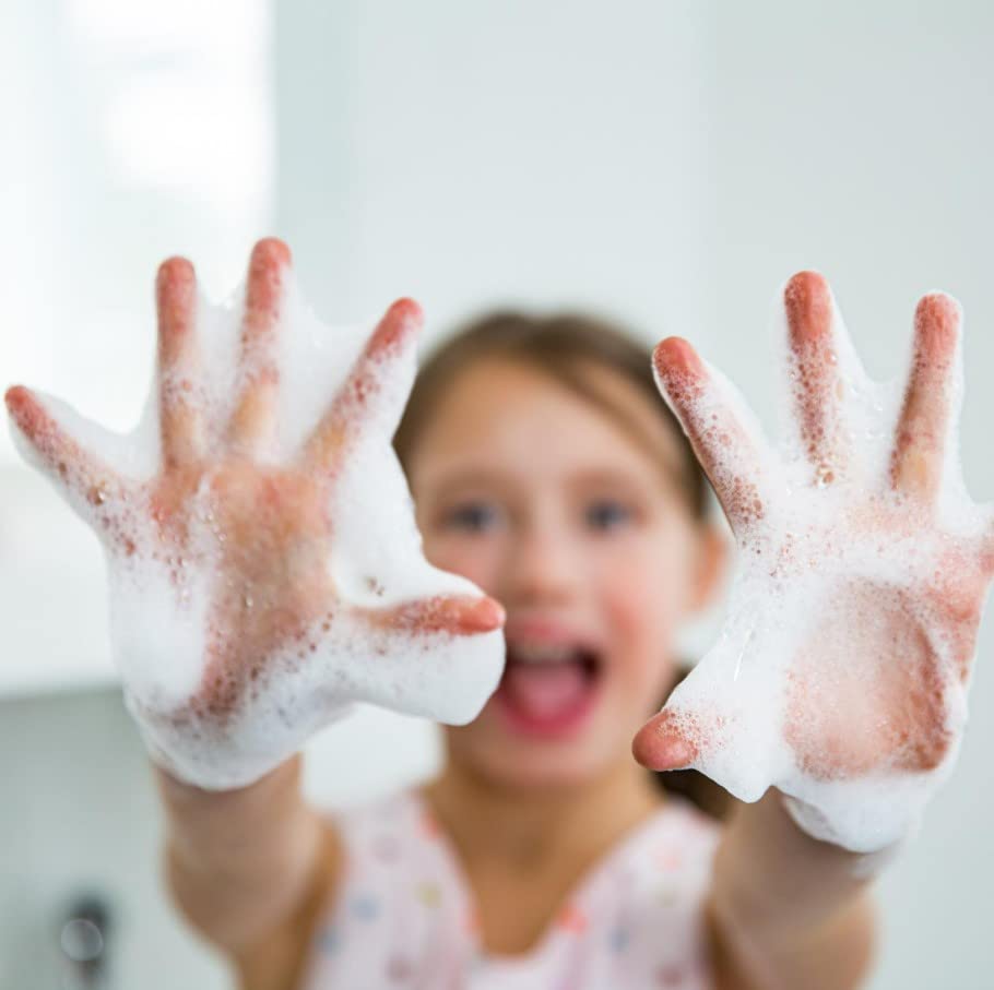 Gabriel Cosmetics Clean Kids Naturally Kiwi Soap lather forms rich bubbles for gentle cleansing