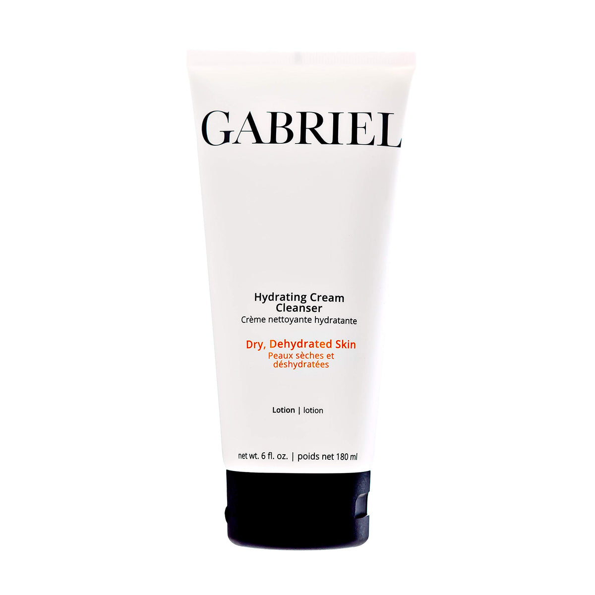 Gabriel Cosmetics Hydrating Cream Cleanser bottle close-up for gentle daily cleansing.