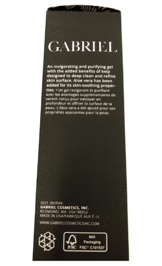 Packaging of Gabriel Hydrating Cream Cleanser on a clean vanity.