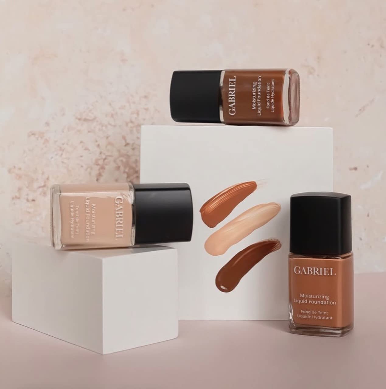 Gabriel Cosmetics foundation swatch highlighting versatile soft-beige shade