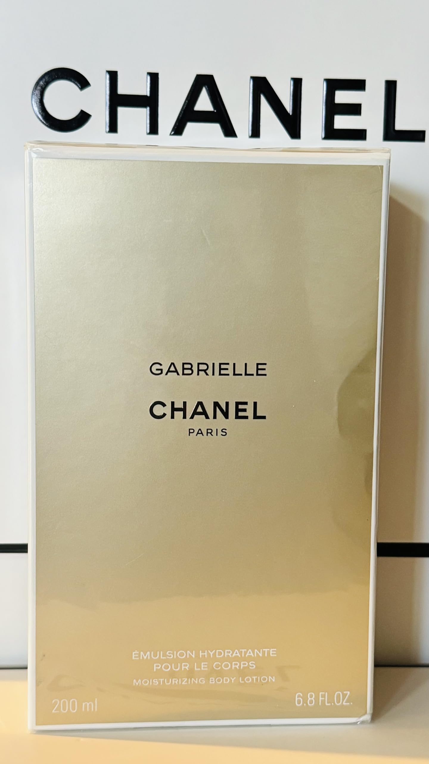 Gabrielle Chanel body lotion bottle for hydrating skin and fragrance ritual.