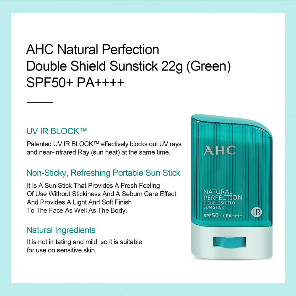 Gadi Place AHC sunstick green on-skin closeup showing smooth coverage