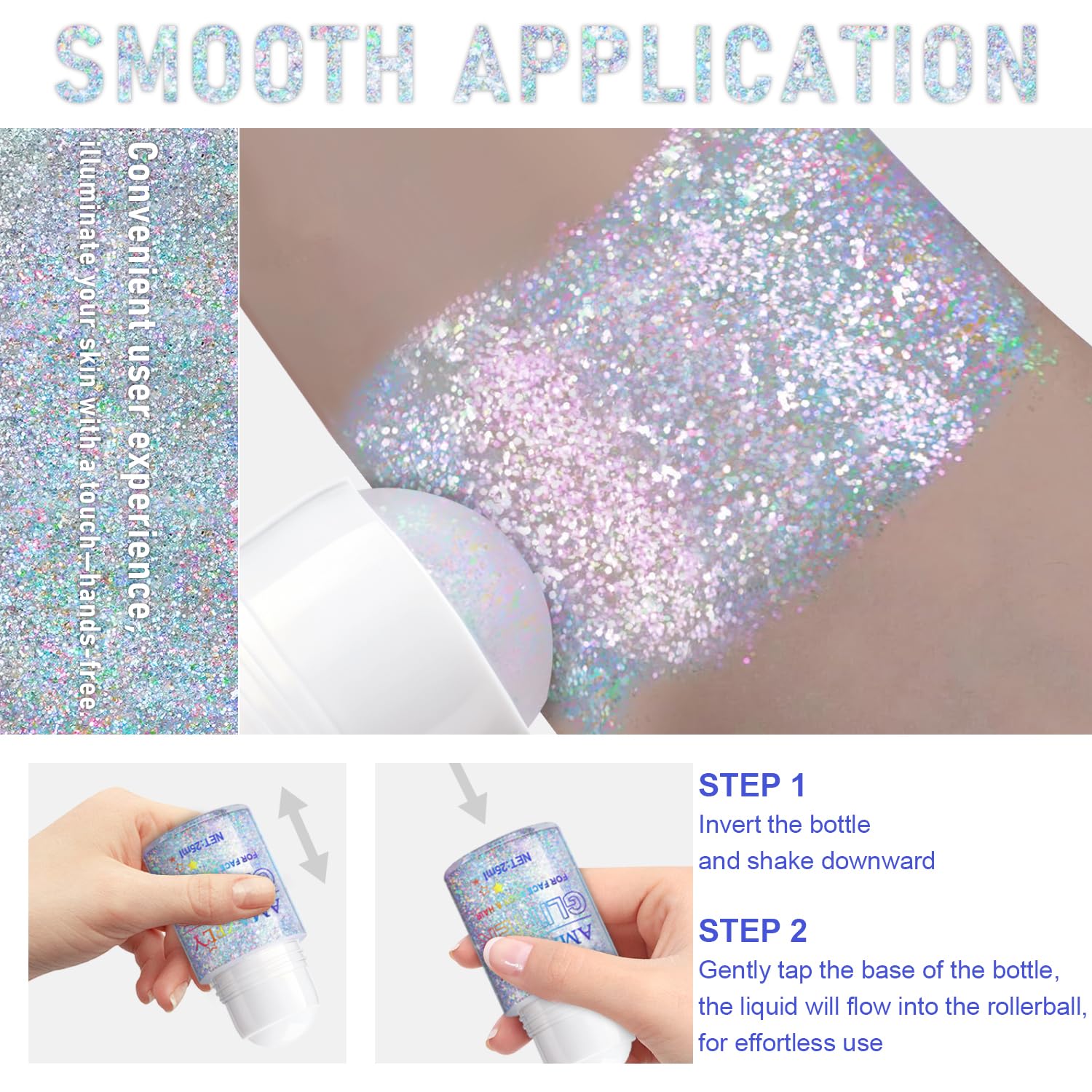 GADMLURY face, body, and hair glitter for versatile, safe, all-in-one sparkle.