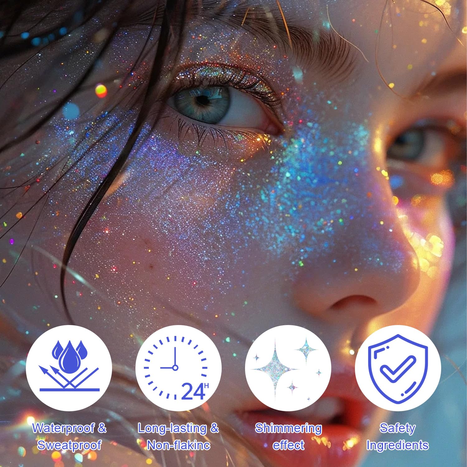 GADMLURY glitter lasts for hours with minimal flaking for festival-ready glow.