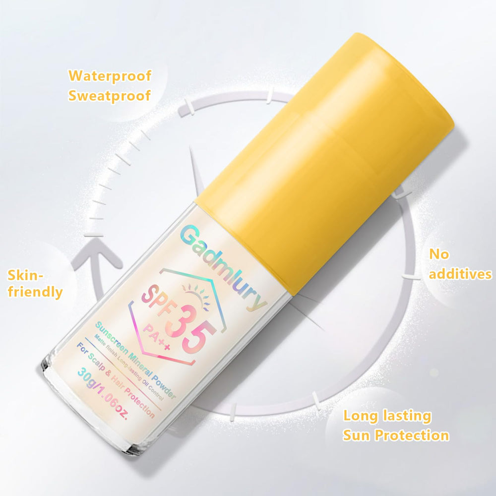 GADMLURY powder used on hair during a sunny beach day