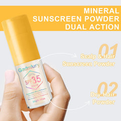 GADMLURY mineral powder protects the scalp with SPF 35 PA++ outdoors