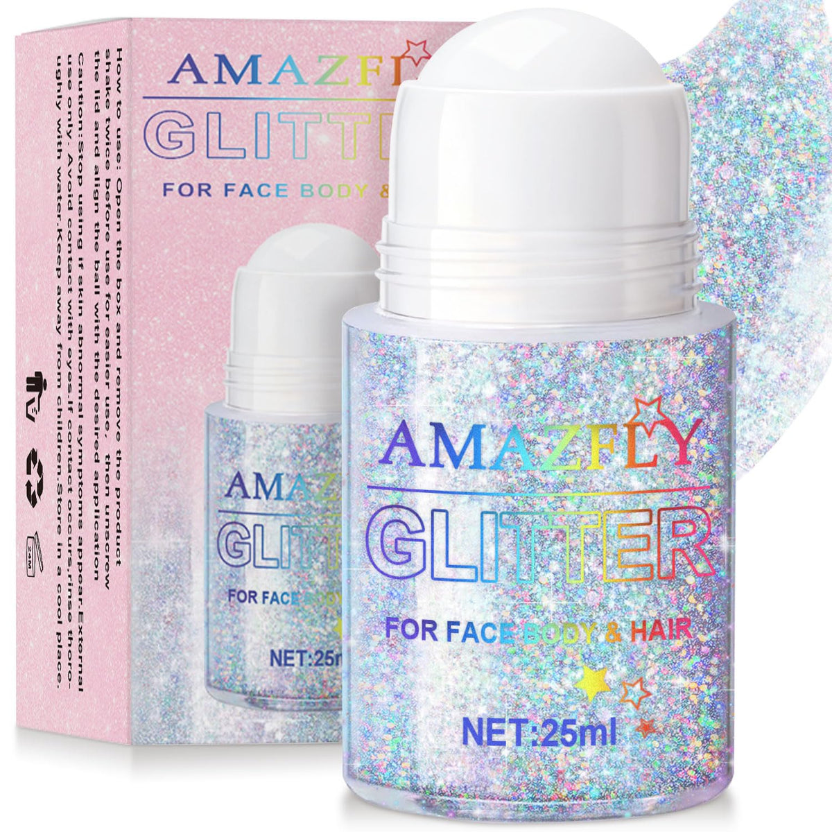 GADMLURY roll-on glitter application for precise, mess-free shimmer on skin and hair.