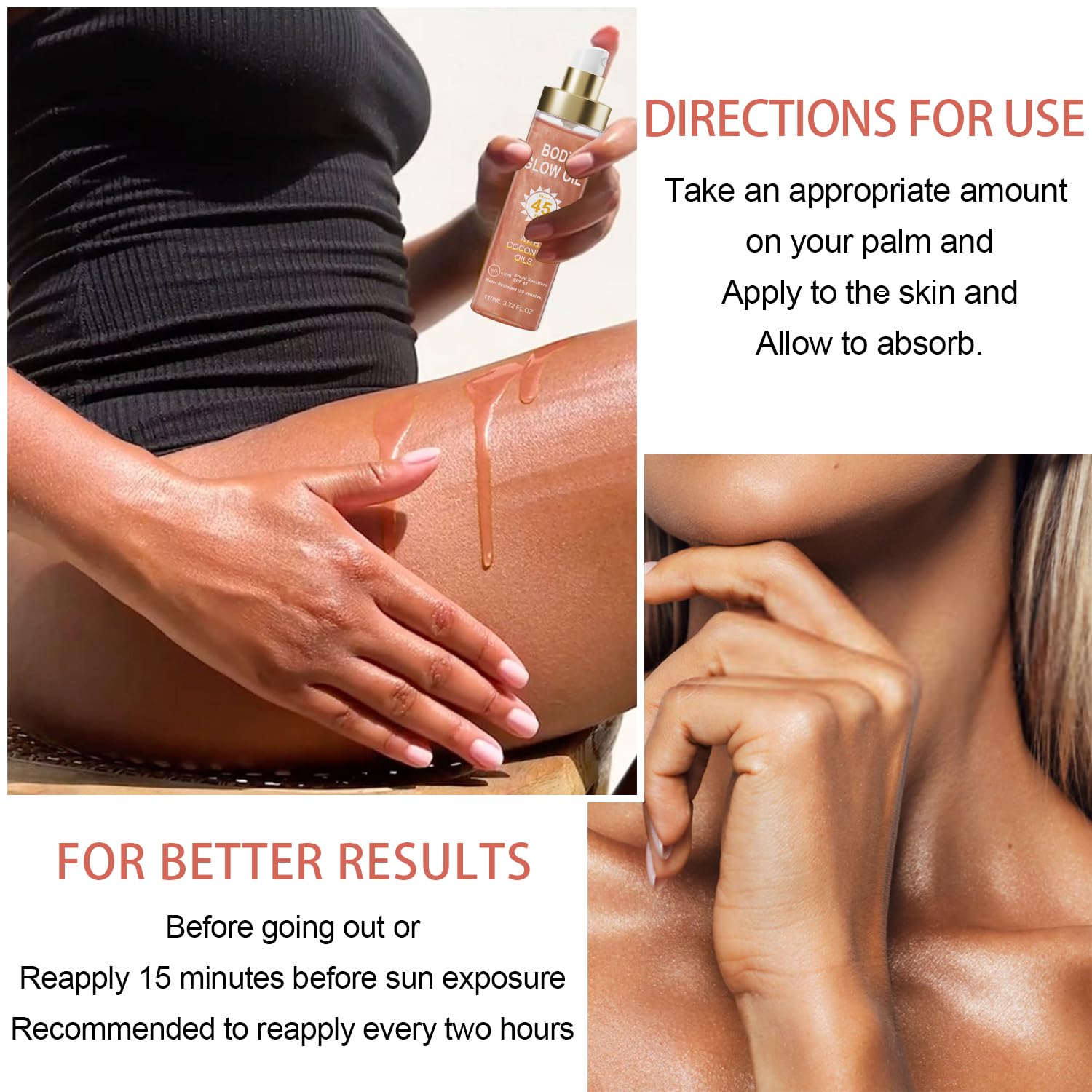 GADMLURY Water-Resistant Glow Oil lasts through sweat.