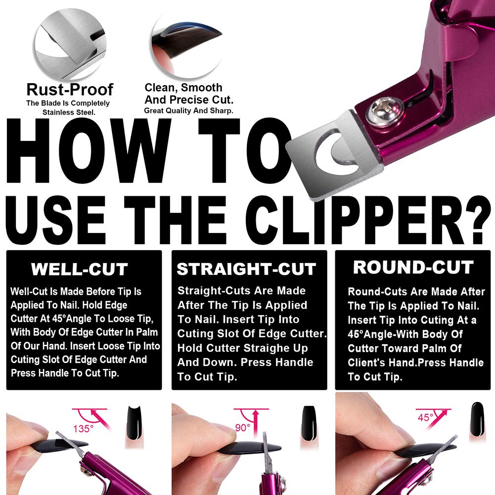 GA&EN Violet Red blade detail highlighting sharpness for clean manicure cuts.