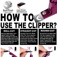 GA&EN Violet Red blade detail highlighting sharpness for clean manicure cuts.