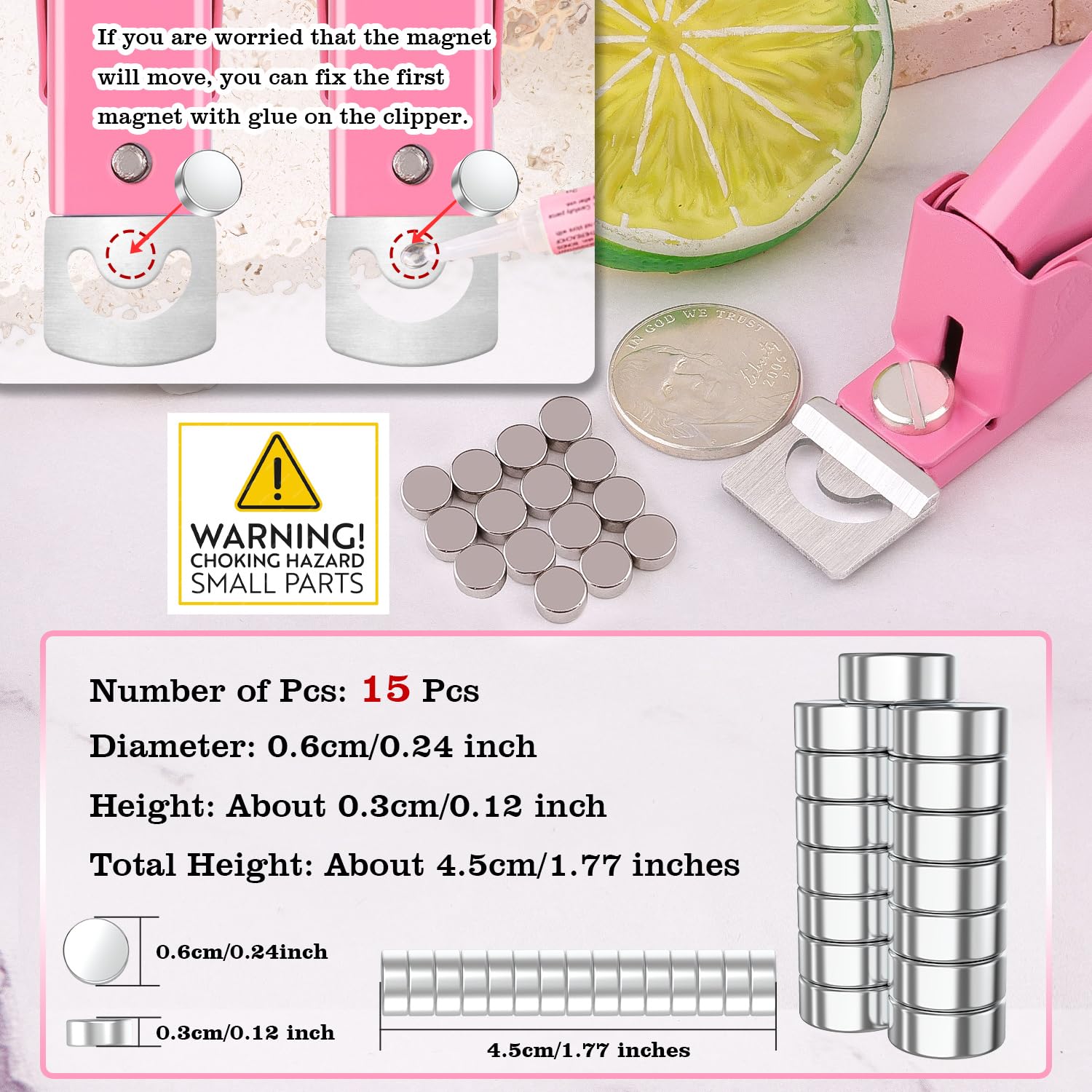 GA&EN magnet sizers shown with easy length adjustment for even tips.