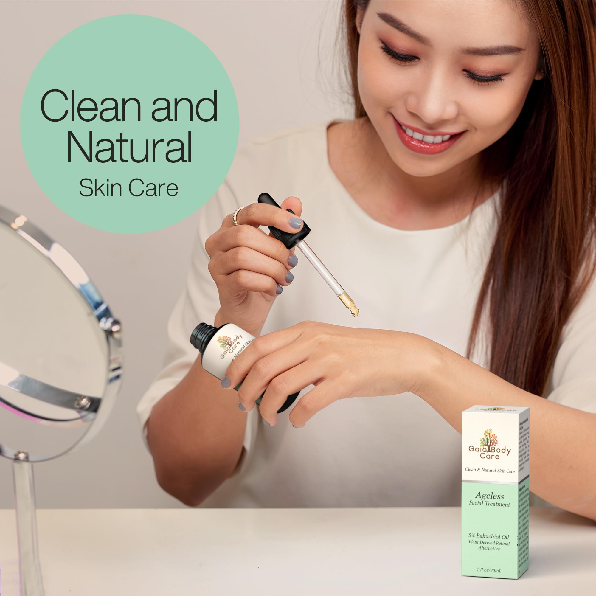 Gaia Body Care amber glass bottle sealed for preservation.