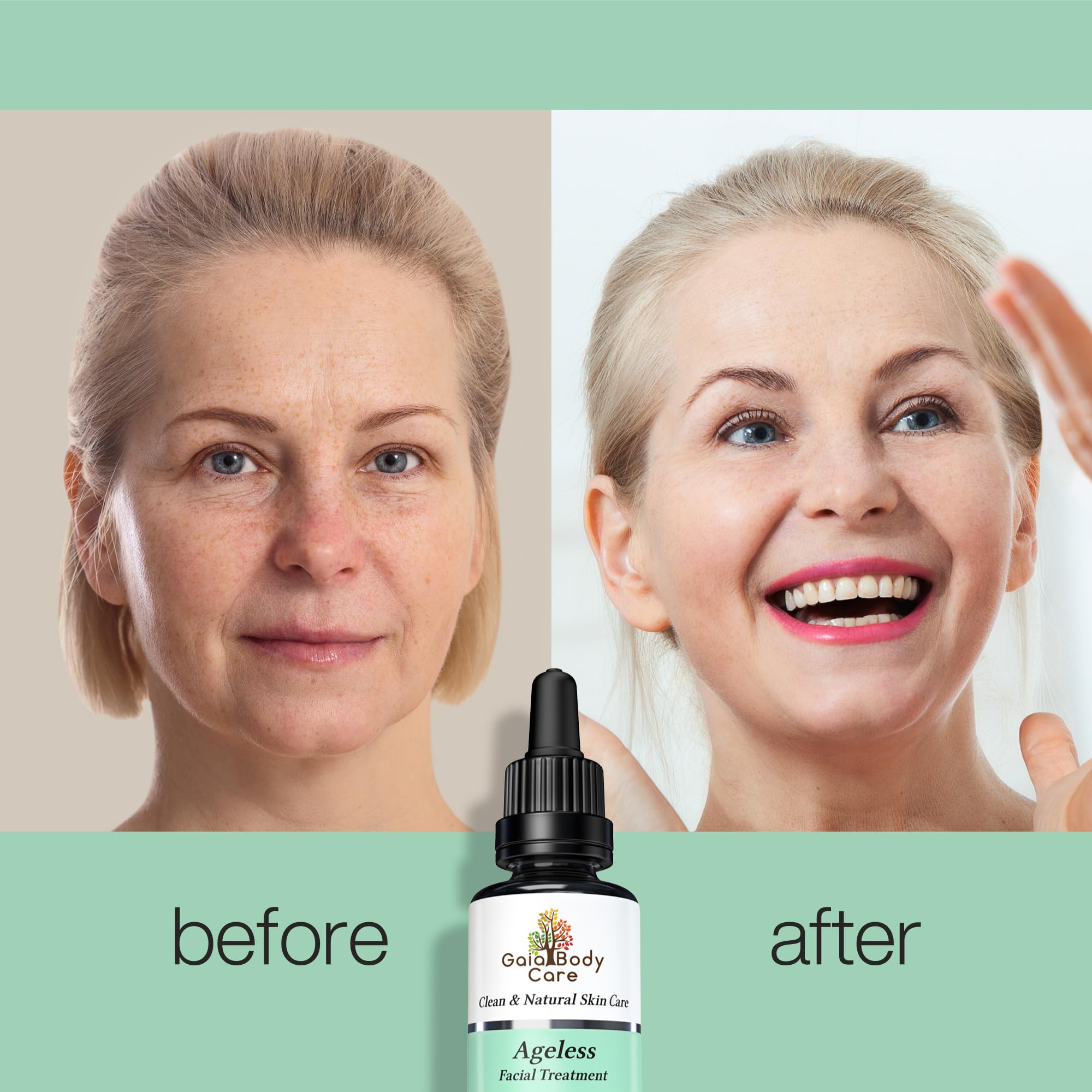 Gaïa Body Care Bakuchiol Oil application glow demonstrates easy, soothing use for radiant skin.
