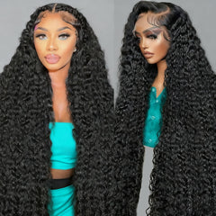 Gaishi 30-inch deep wave lace front wig with natural hairline for everyday styling