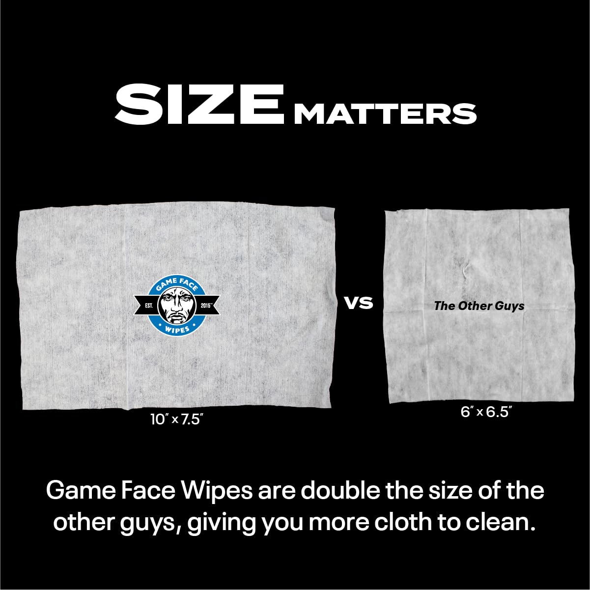 Eco-friendly, compostable packaging of Game Face Warrior Wipes.
