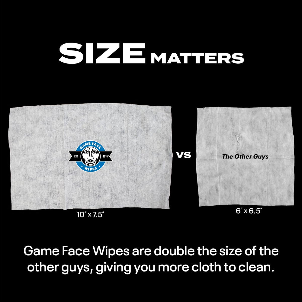 Eco-friendly, compostable packaging of Game Face Warrior Wipes.