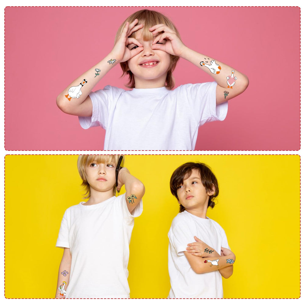 Gameza birthday decor with goose tattoos adds playful vibes.