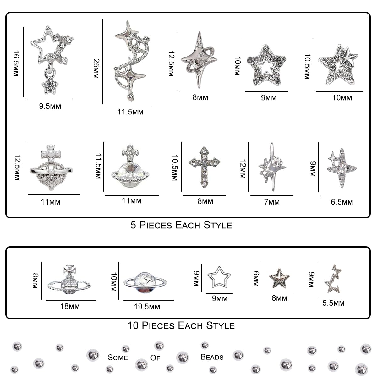 Ganepwns rhinestone nail gems silver for extra sparkle