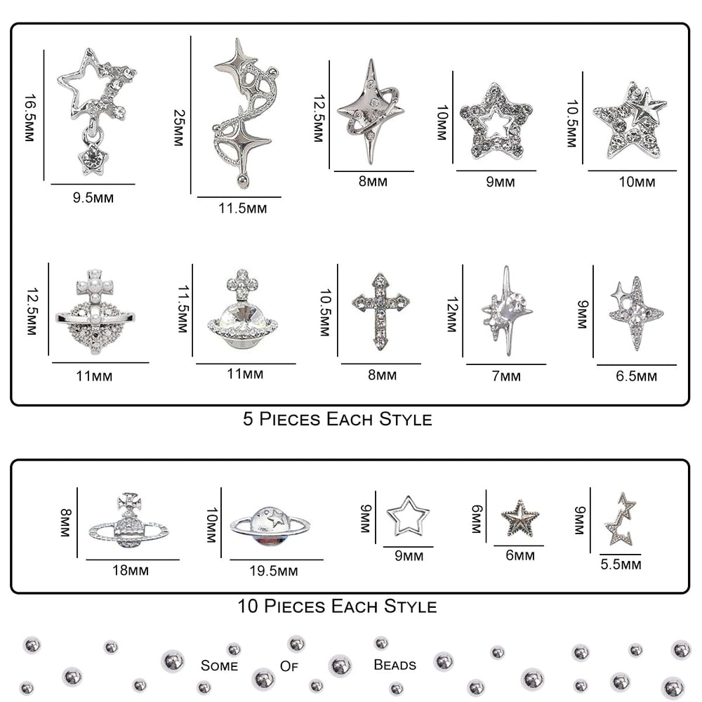 Ganepwns rhinestone nail gems silver for extra sparkle