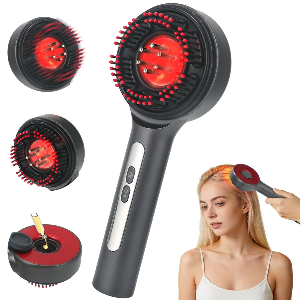 GANOEL 3-in-1 scalp massager and laser comb delivers a soothing, stimulating scalp experience.
