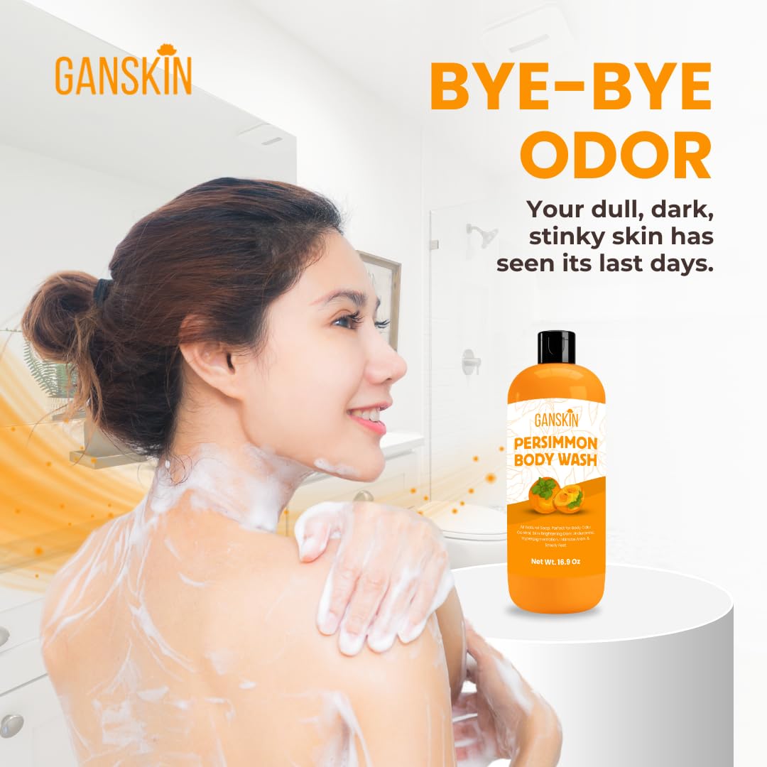 Ganskin Persimmon Body Wash targets armpits with purifying cleansing.