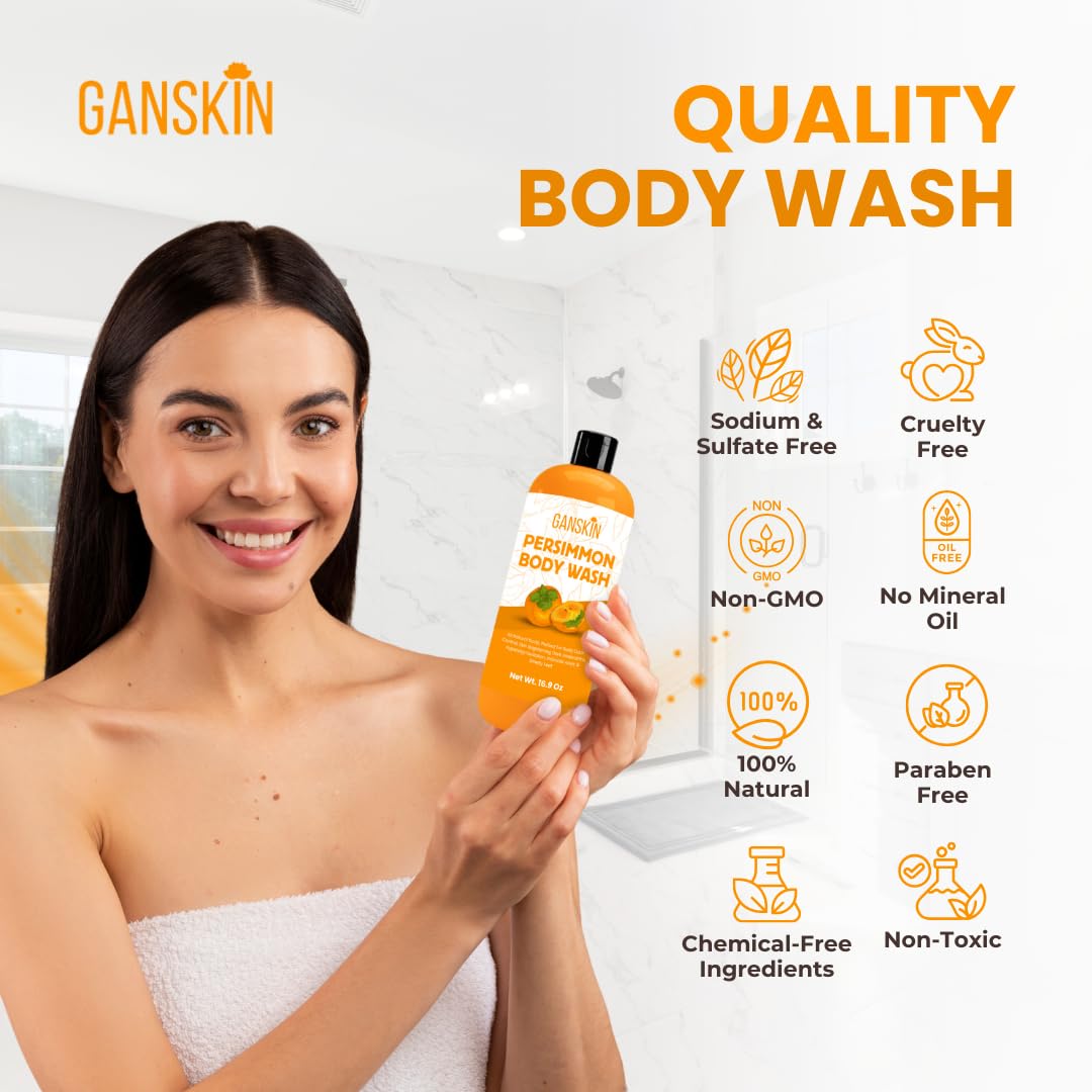 Ganskin Persimmon Body Wash kid-safe formula for a family hygiene routine.
