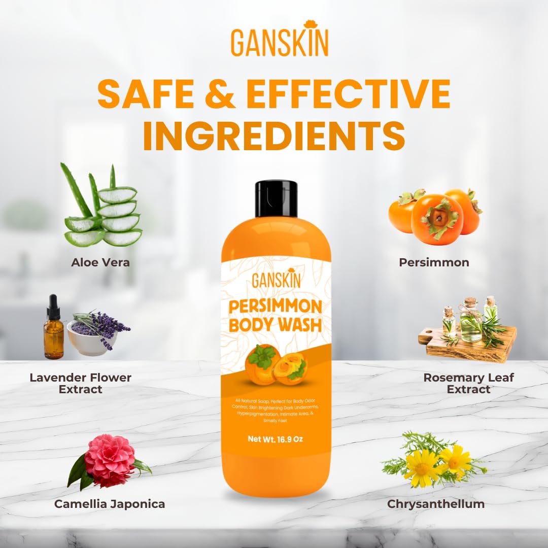 Ganskin Persimmon Body Wash supports comfortable daily use for older adults.