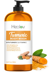 Ganskin Turmeric Body Wash bottle pour shows brightening cleanse for daily use