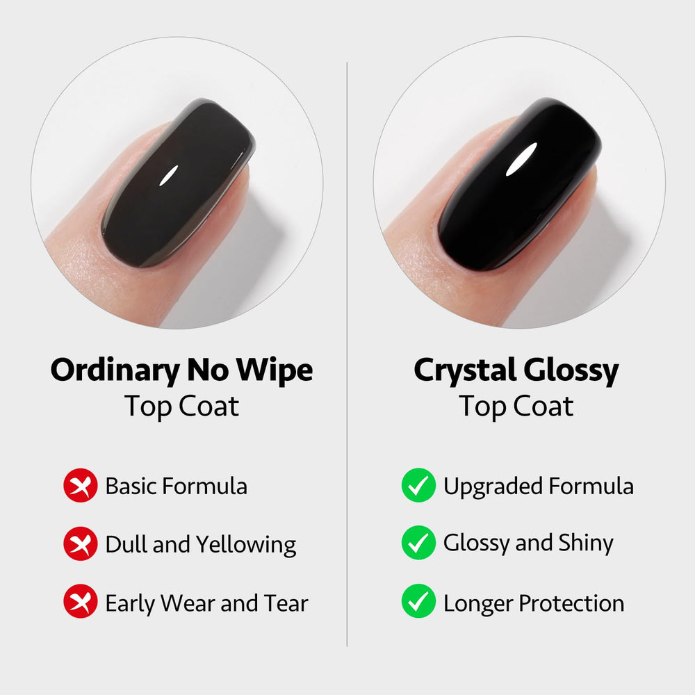 GAOY 16ml top coat with brushed stainless design adds premium style and durability.