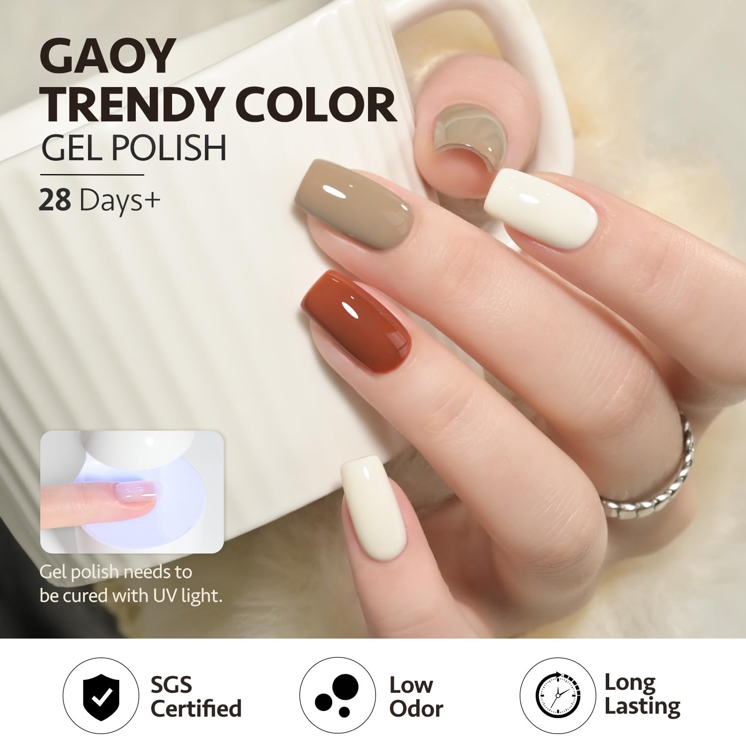 GAOY glossy top coat adds shine and durability to gel nails