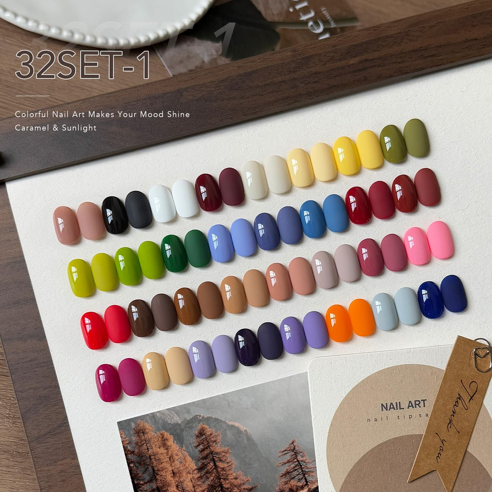 GAOY 32-color all-season palette ideal for various nail art ideas.