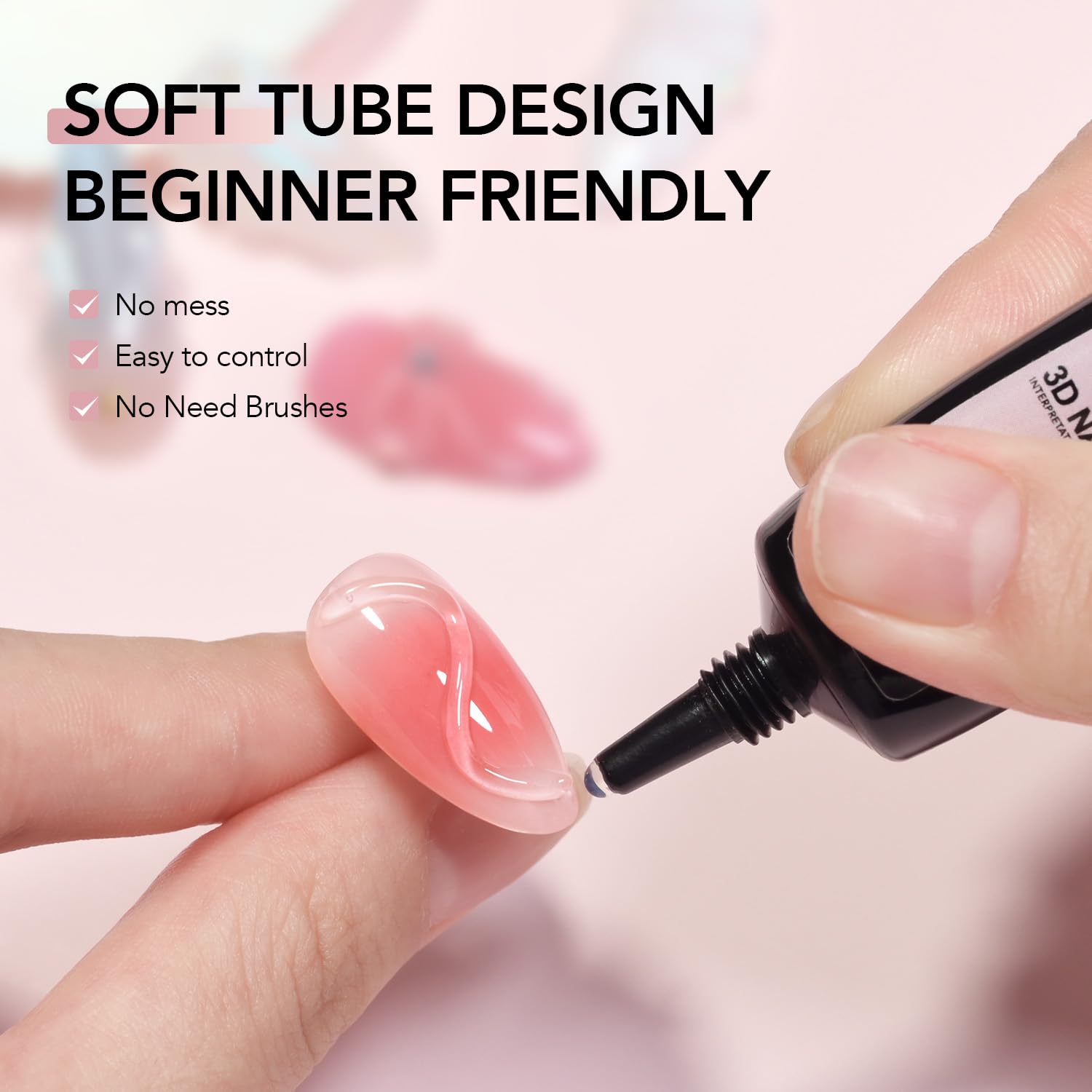 GAOY 3D Nail Gel soft-tube design for clean, precise nail work