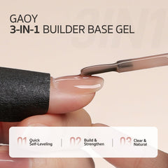 GAOY 3-in-1 builder strengthener layer for natural-looking, durable nails.