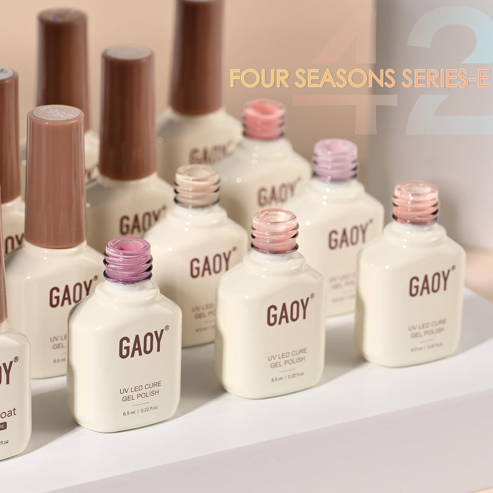 GAOY 39-color set with gloss and matte top coats and base coat.