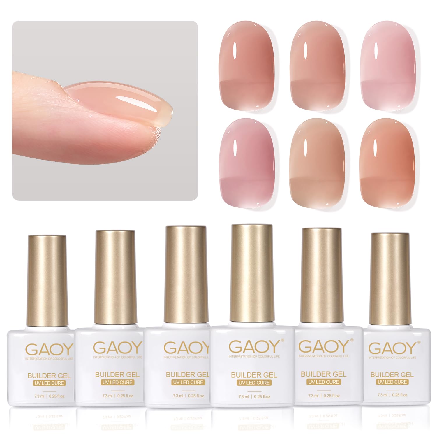 GAOY Rose Jelly builder gel bottle for natural-looking nails