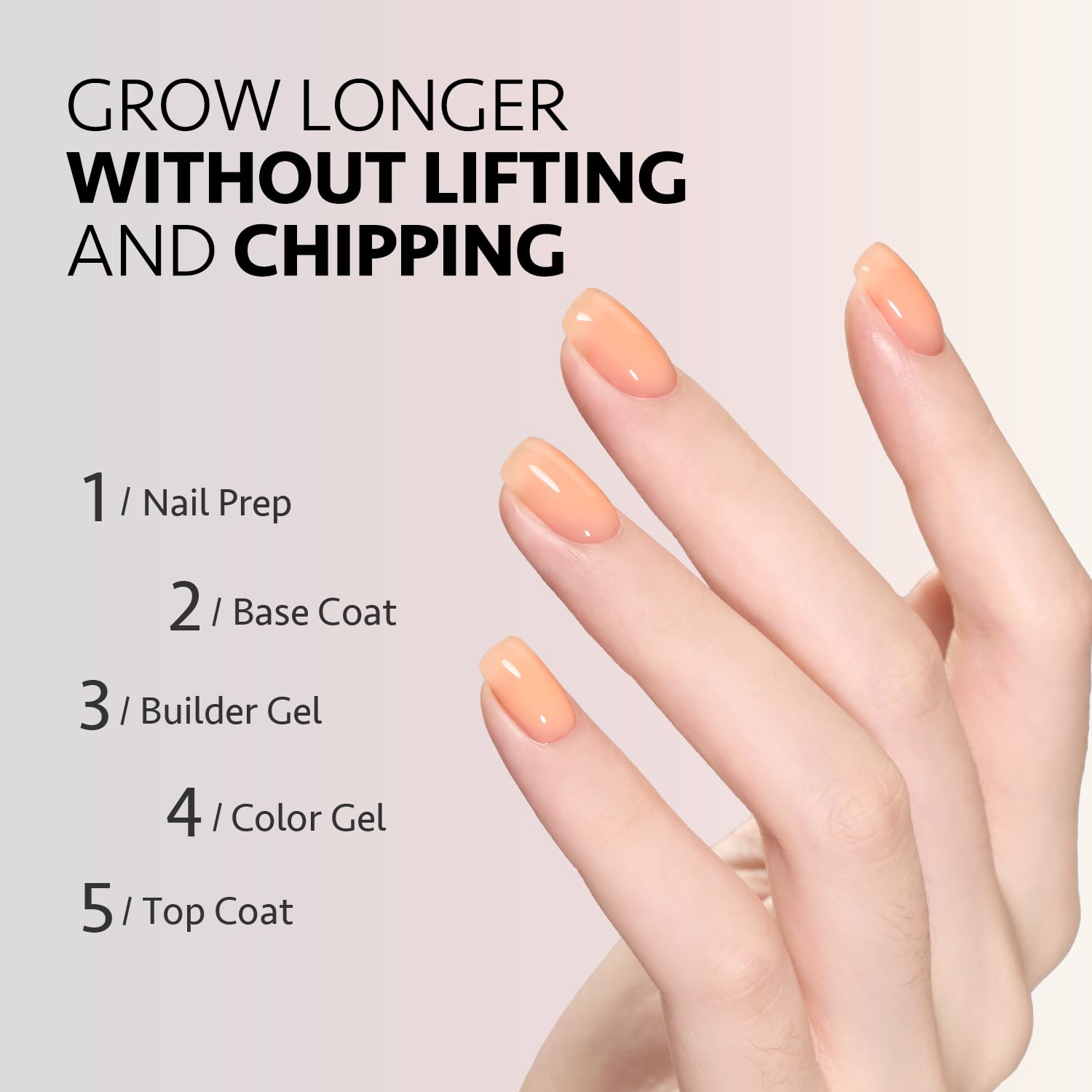 GAOY vivid nude builder gel for a polished, salon-style finish at home.