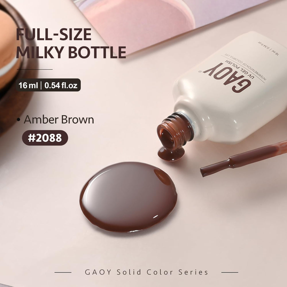 GAOY amber brown shade delivers durable color and shine.